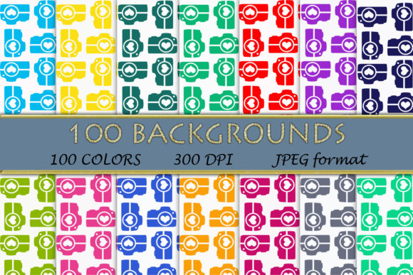 100 Camera Pattern Digital Papers