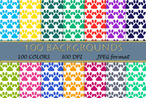 100 Dog Paw Pattern Digital Papers: A Creative Resource for Designers and Hobbyists