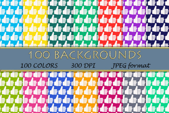 100 Thumbs Up Pattern Digital Papers