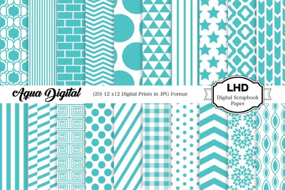 Aqua Digital Paper Pack: Enhancing Creativity with High-Quality Digital Backgrounds