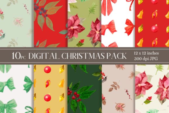 Christmas Digital Paper Pattern Set