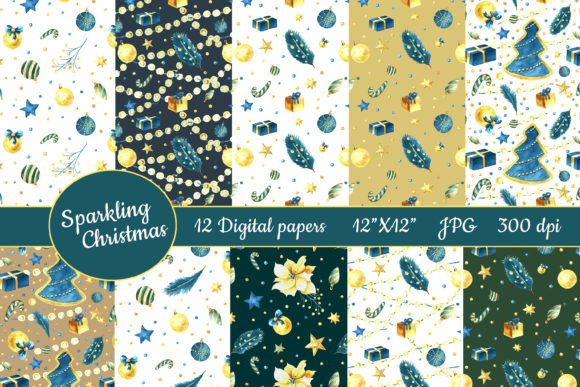 Christmas Watercolor Digital Paper. 12: A Versatile Resource for Creative and Professional Workflows