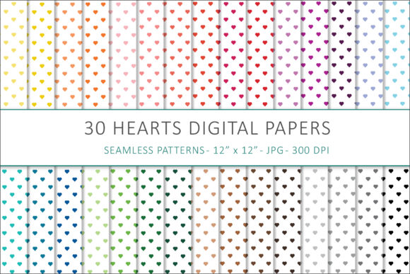 Color Hearts Digital Papers and Hearts Digital Papers Seamless Patterns: A Versatile Resource for Creative Projects