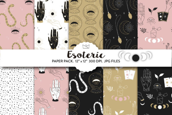 Esoteric Digital Paper, Mystical Eye: A Creative Tool for Designers and Craft Enthusiasts