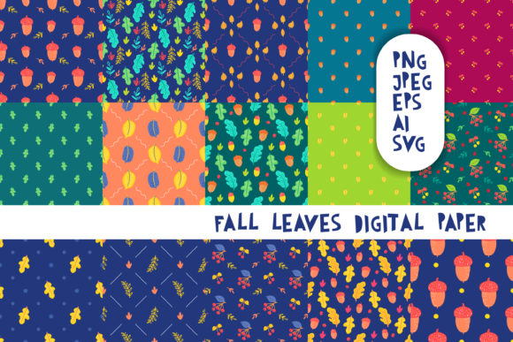 Fall Leaves Digital Paper Collection