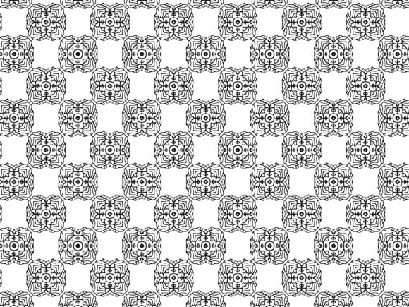 Fractal Pattern Black White Abstract 2