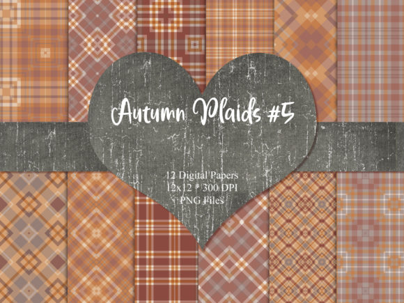 Modern Fall Plaid 5 and 12 x 12 inch Digital Papers: A Creative Resource for All Your Crafting Projects