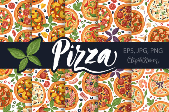 PIZZA Seamless Patter Set for Creative Projects