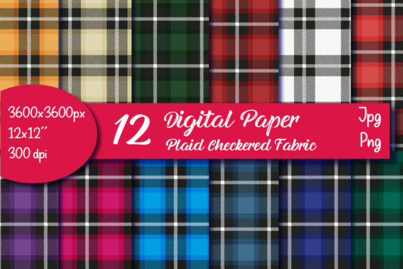 Plaid Digital Paper Background