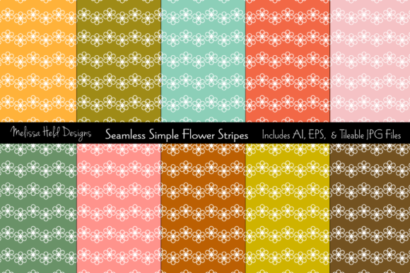 Seamless Simple Flower Stripes: A Versatile Design Collection for Creative Projects
