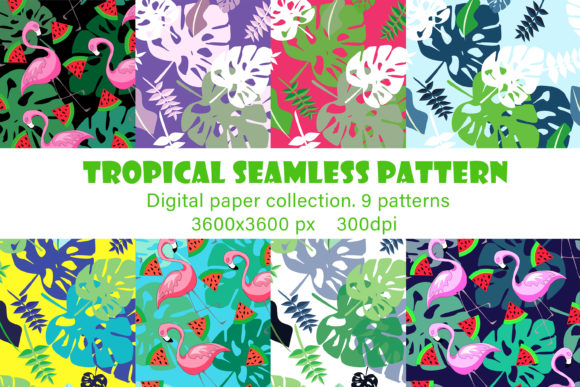 Tropical Vector Seamless Pattern Collection for Creative Projects