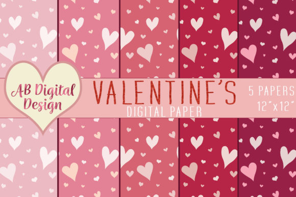 Valentine's Love Hearts Digital Paper