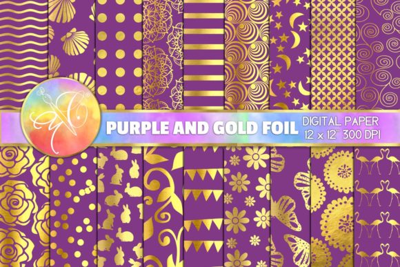Violet and Gold Foil Digital Paper: A Versatile Tool for Modern Creativity